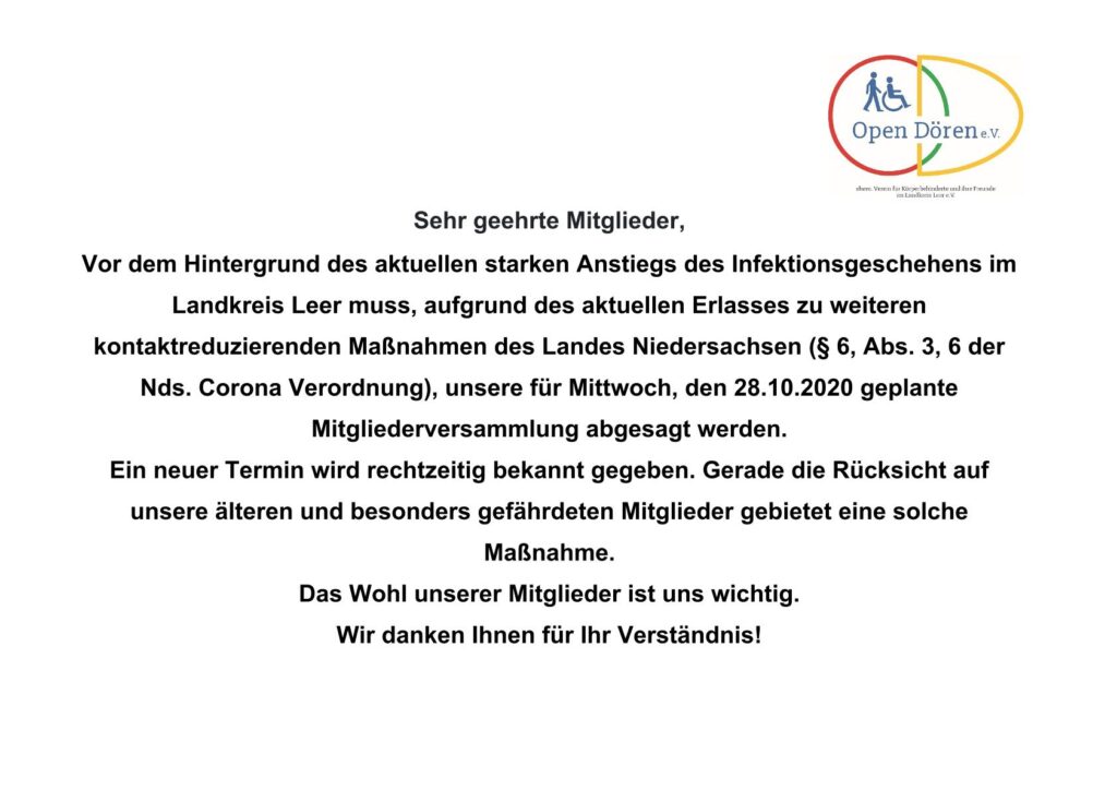 Coronabedingte Absage unserer Mitgliederversammlung 7 Absage MGV 1 1