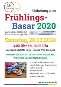 Frühlingsbasar 28.03.2020 - Stimmen Sie sich mit uns auf den Frühling ein!! 1 Plakat Fruehlings Basar 02.2020