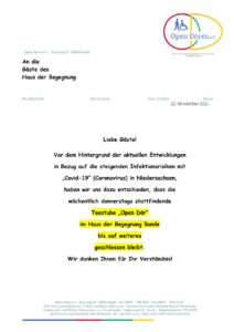Schliessung 22.11