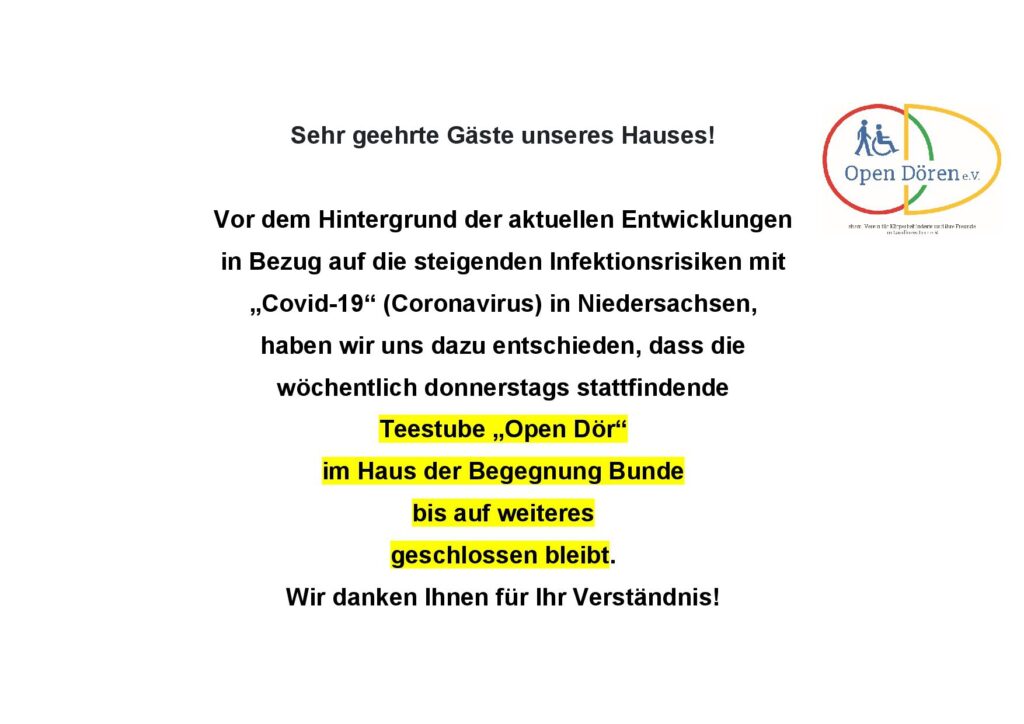 Schließung Teestube "Open Dör" 18 Schliessung HdB quer e1584477978640