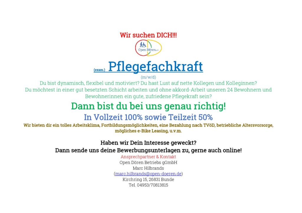 Stellenanzeige Pflegekraft 22 sOCIAL mEDIA Quer 001