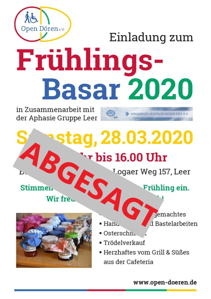 Absage unserer Veranstaltungen
